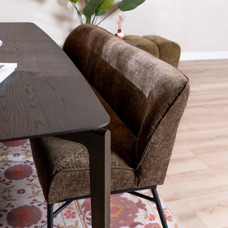 Esszimmerbank Momo Chenille Mocha 220 cm