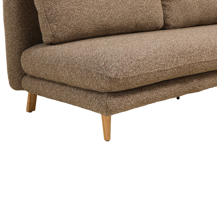 Schlafsofa 2-Sitzer Lauri Bouclé Melange braun