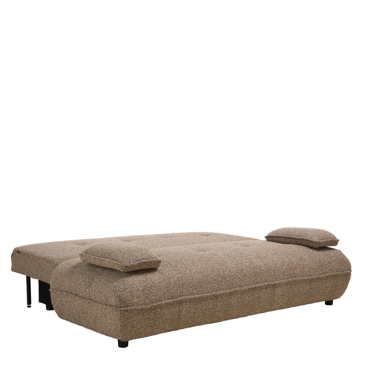 Schlafsofa 2-Sitzer Jona Bouclé Melange braun