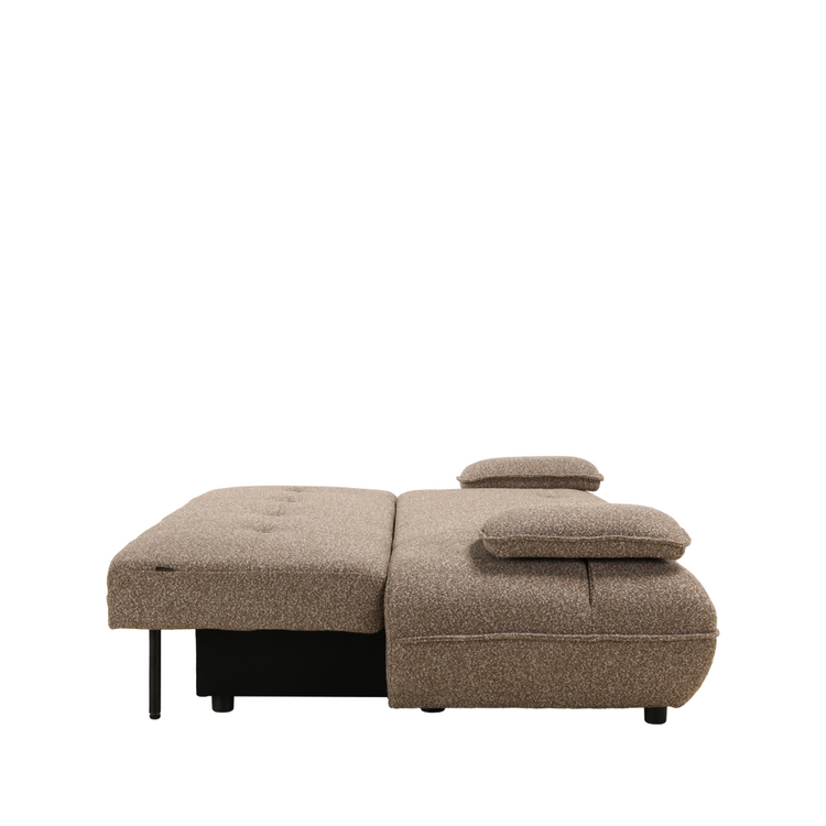 Schlafsofa 2-Sitzer Jona Bouclé Melange braun