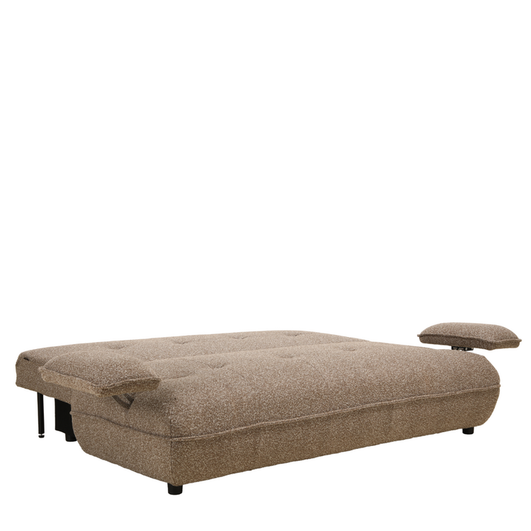 Schlafsofa 2-Sitzer Jona Bouclé Melange braun