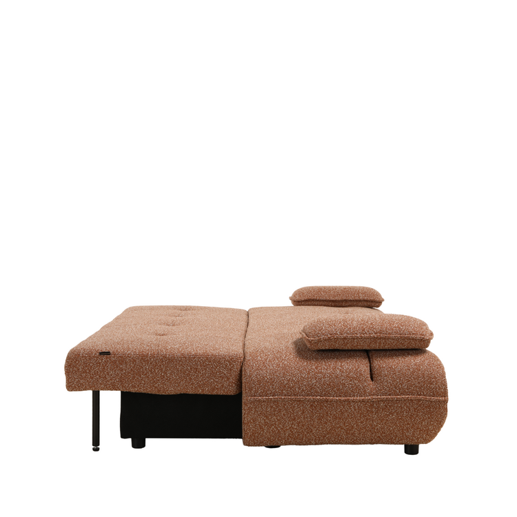 Schlafsofa 2-Sitzer Jona Bouclé Melange terrakotta