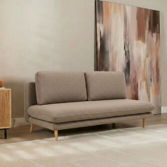 Schlafsofa 2-Sitzer Lauri Bouclé Melange braun