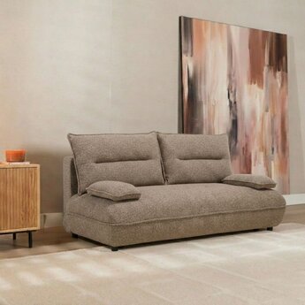 Schlafsofa 2-Sitzer Jona Bouclé Melange braun