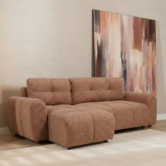 Schlafsofa 2-Sitzer Inka Bouclé Melange terrakotta links/rechts