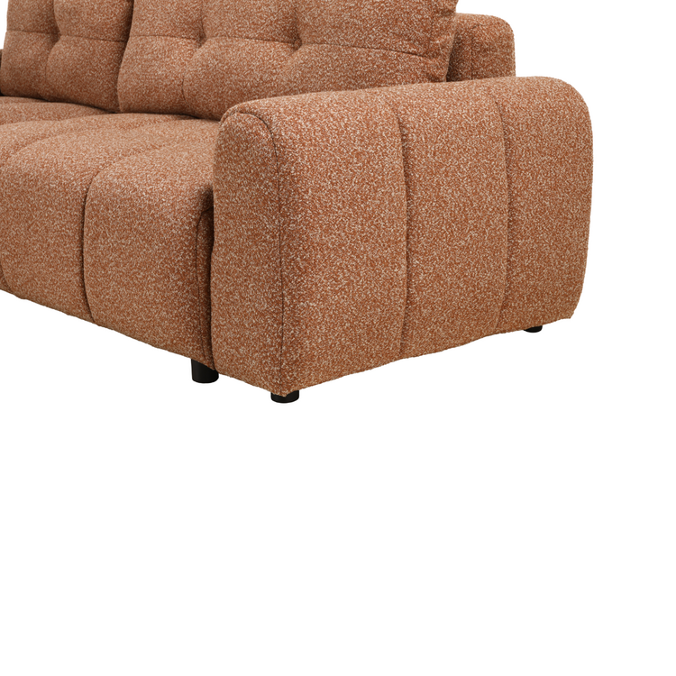 Schlafsofa 2-Sitzer Inka Bouclé Melange terrakotta links/rechts