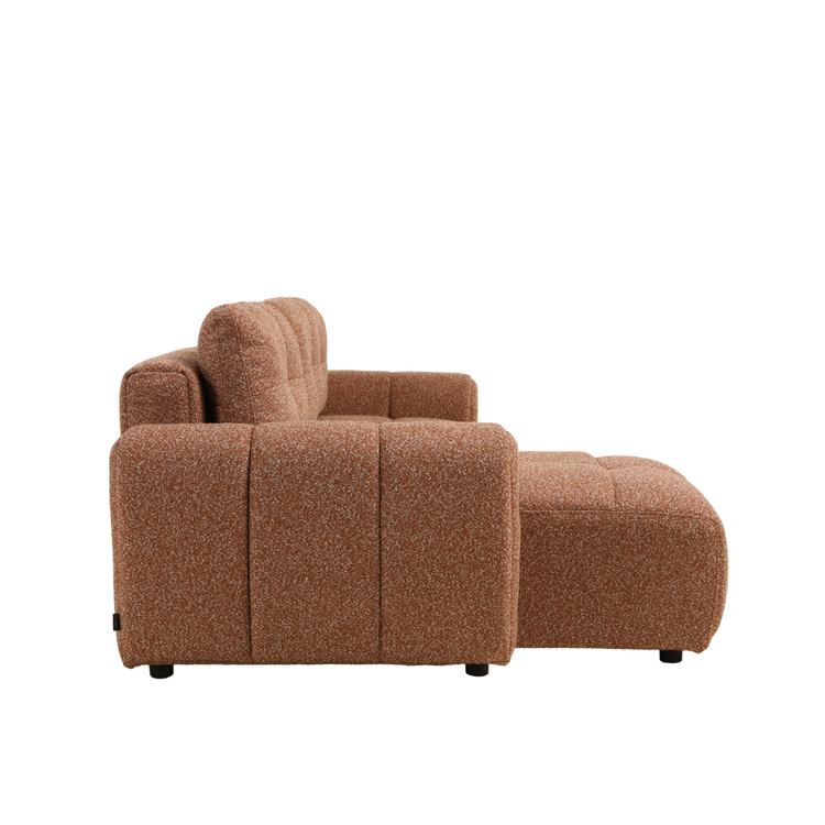 Schlafsofa 2-Sitzer Inka Bouclé Melange terrakotta links/rechts