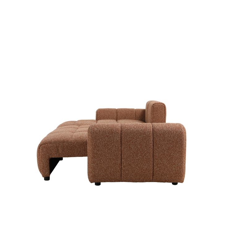 Schlafsofa 2-Sitzer Inka Bouclé Melange terrakotta links/rechts