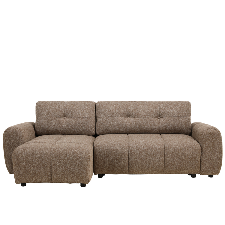 Schlafsofa 2-Sitzer Inka Bouclé Melange braun links/rechts