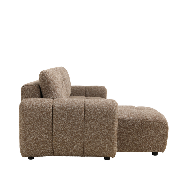 Schlafsofa 2-Sitzer Inka Bouclé Melange braun links/rechts