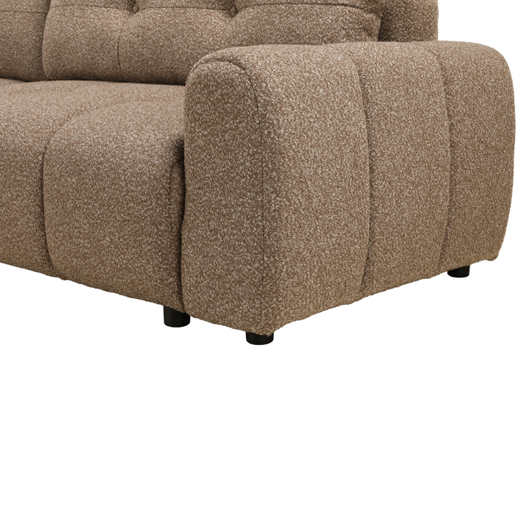 Schlafsofa 2-Sitzer Inka Bouclé Melange braun links/rechts