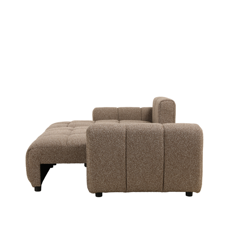 Schlafsofa 2-Sitzer Inka Bouclé Melange braun links/rechts