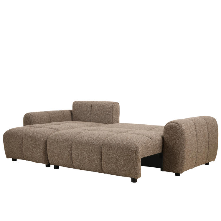 Schlafsofa 2-Sitzer Inka Bouclé Melange braun links/rechts