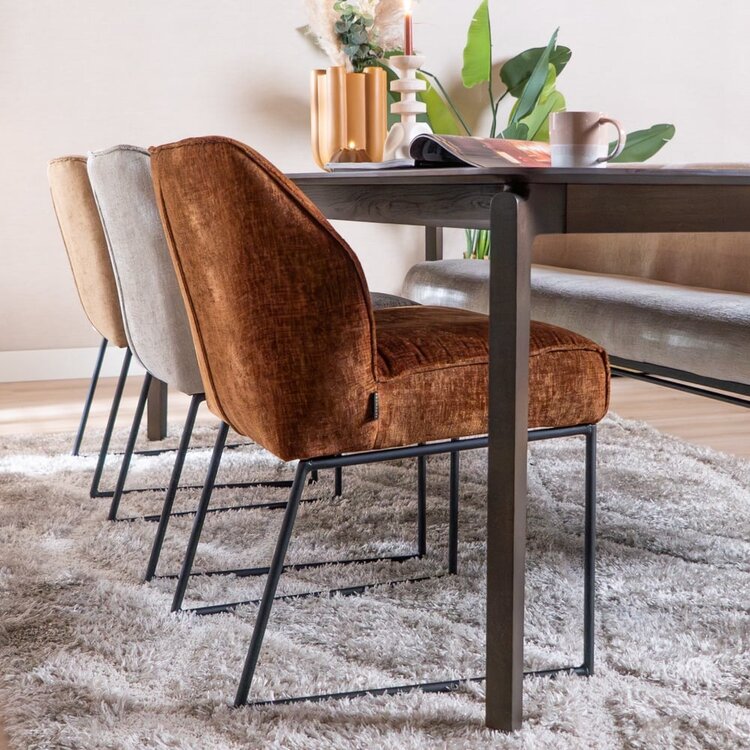 Esszimmerstuhl Momo Chenille Kupfer
