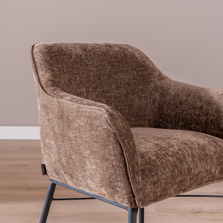 Esszimmerstuhl mit Rollen Enzo Chenille Mocha