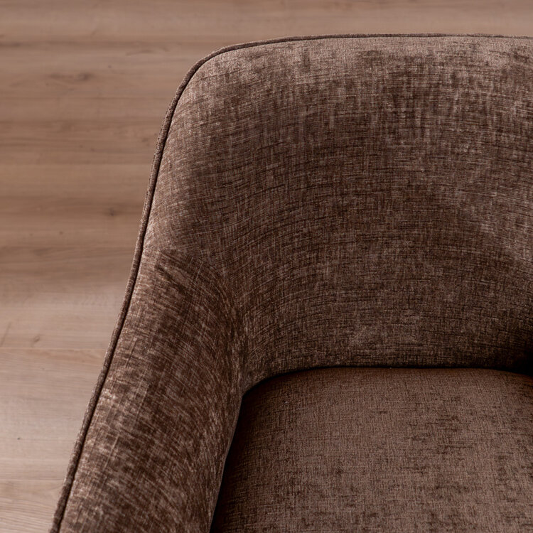 Esszimmerstuhl mit Rollen Enzo Chenille Mocha