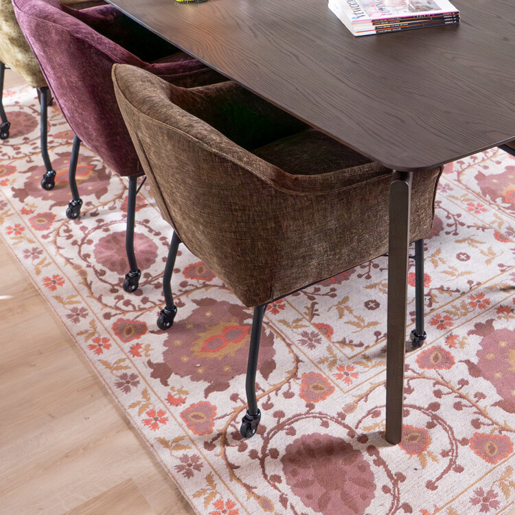 Esszimmerstuhl mit Rollen Enzo Chenille Mocha