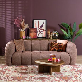 3-Sitzer Sofa Luca Bouclé rot/rosa