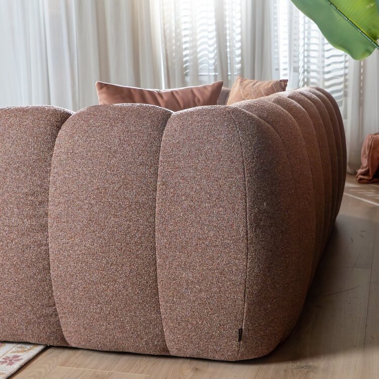 3-Sitzer Sofa Luca Bouclé rot/rosa