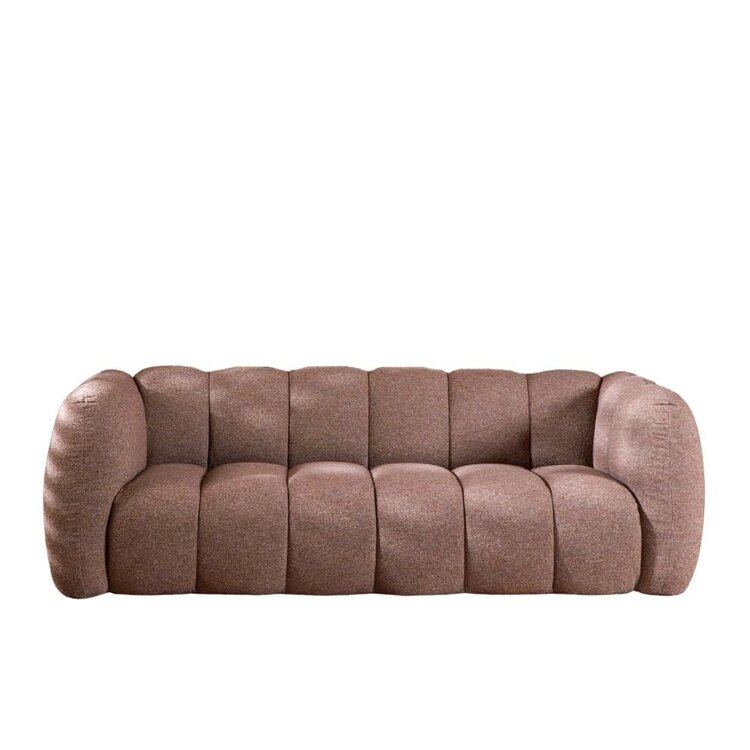 3-Sitzer Sofa Luca Bouclé rot/rosa
