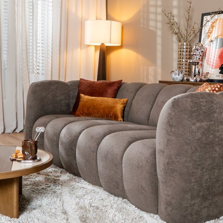 3-Sitzer Sofa Luca Chenille braun