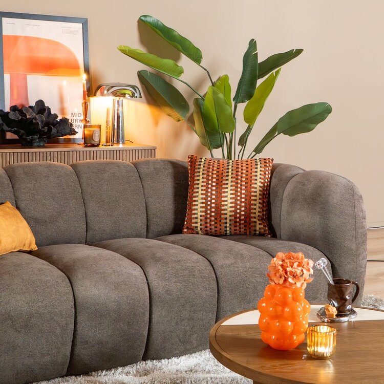 3-Sitzer Sofa Luca Chenille braun