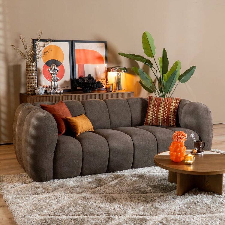 3-Sitzer Sofa Luca Chenille braun