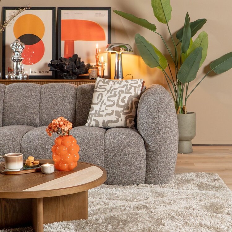 3-Sitzer Sofa Luca Bouclé braun/grau