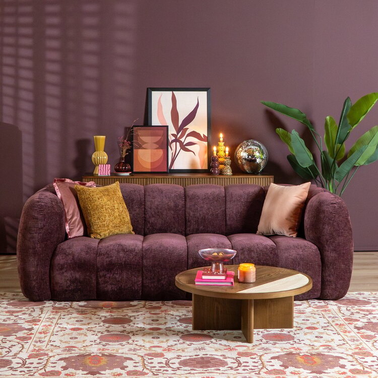 3-Sitzer Sofa Luca Chenille lila