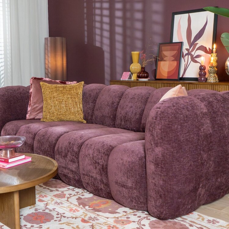 3-Sitzer Sofa Luca Chenille lila