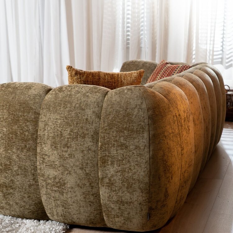 3-Sitzer Sofa Luca Chenille olive grün