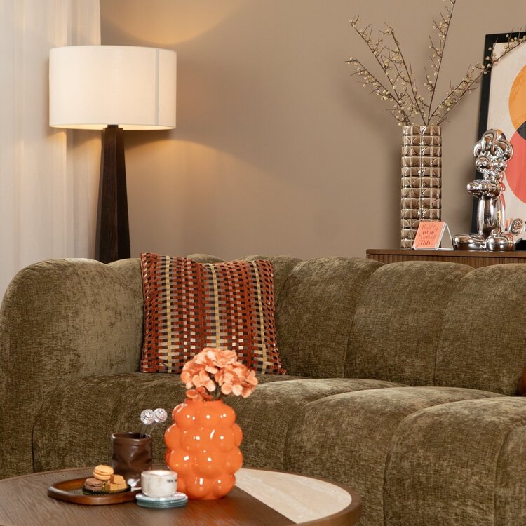 3-Sitzer Sofa Luca Chenille olive grün