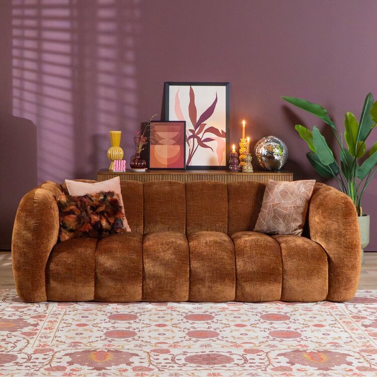 3-Sitzer Sofa Luca Chenille kupfer