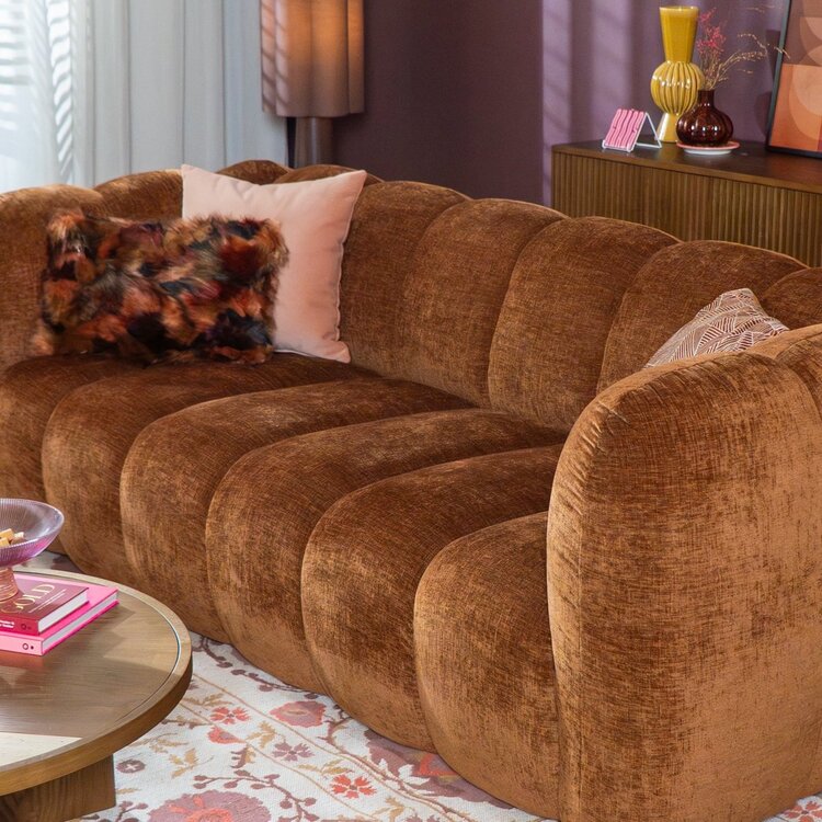 3-Sitzer Sofa Luca Chenille kupfer