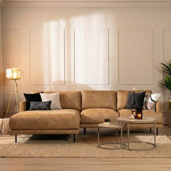 Ecksofa Denver Leder beige links