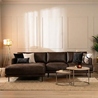 Ecksofa Denver Leder braun links