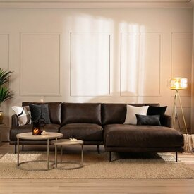 Ecksofa Denver Leder braun rechts