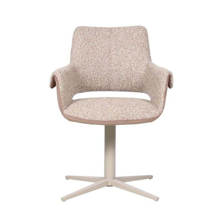 Esszimmerstuhl Jules drehbar Bouclé braun