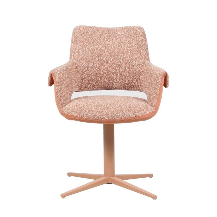 Esszimmerstuhl Jules drehbar Bouclé terrakotta