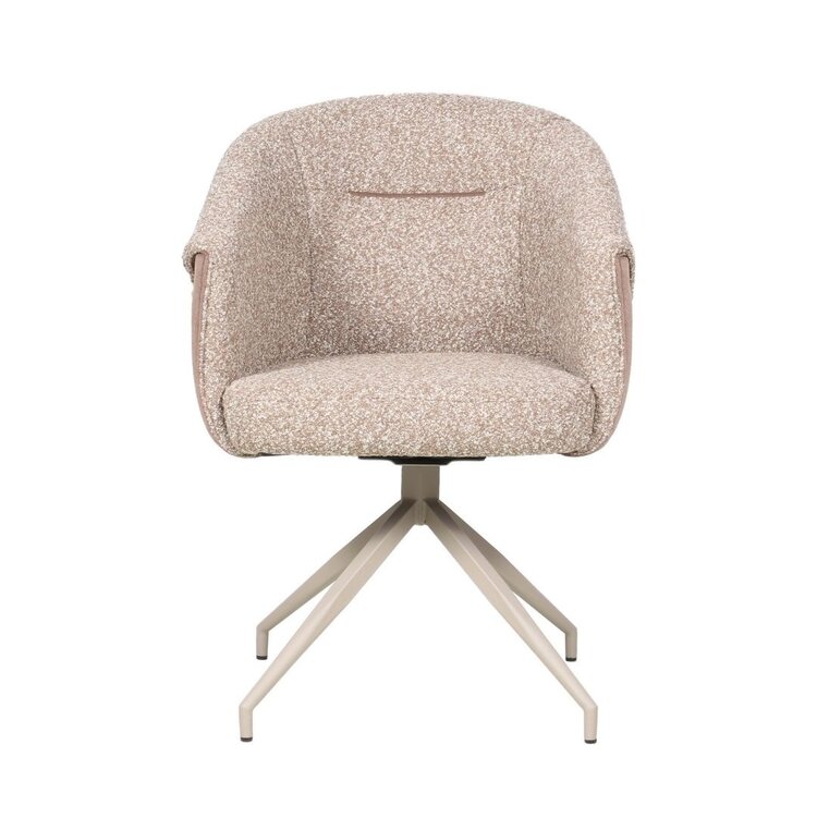 Esszimmerstuhl Riley drehbar Bouclé braun