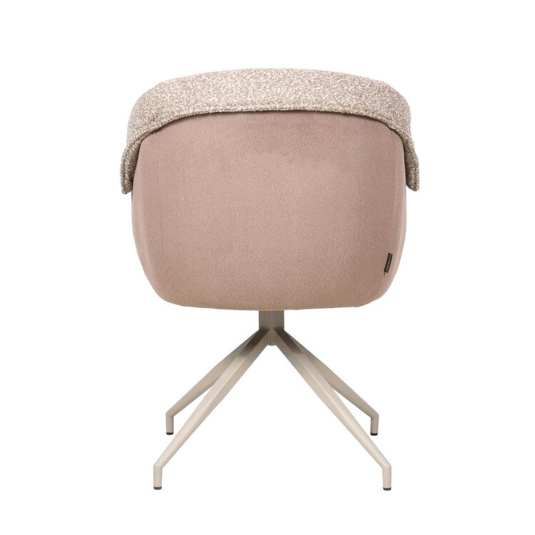 Esszimmerstuhl Riley drehbar Bouclé braun