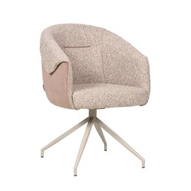 Esszimmerstuhl Riley drehbar Bouclé braun