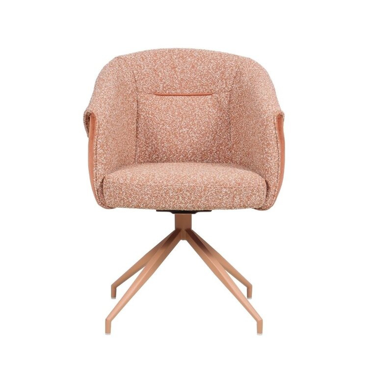 Esszimmerstuhl Riley drehbar Bouclé terrakotta