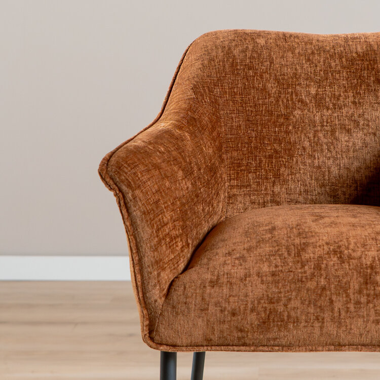 Barhocker Nubo Chenille Kupfer 85 cm