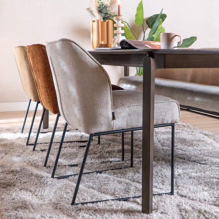 Esszimmerstuhl Momo Chenille Sand