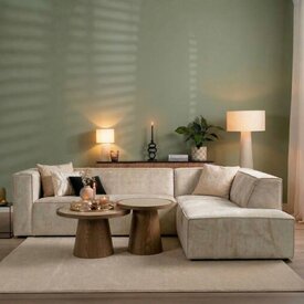 Ecksofa Memphis Stoff taupe rechts