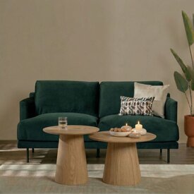 Samt Sofa Denver 2,5-Sitzer dunkelgrün