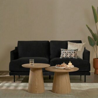 Samt Sofa Denver 2,5-Sitzer schwarz