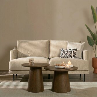 Samt Sofa Denver 2,5-Sitzer beige