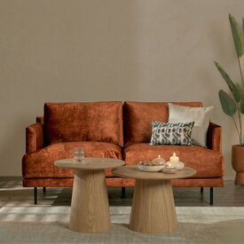 Samt Sofa Denver 2,5-Sitzer kupfer